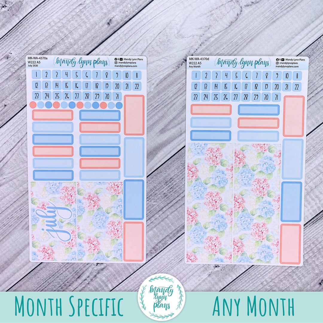 July 2026 or Any Month Monthly Kit || Wonderland 222 A5, B6, A6 || Patriotic Posy || 370