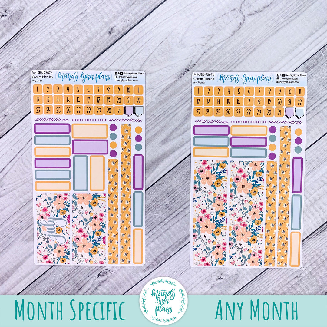July 2026 or Any Month Monthly Kit || Sterling Ink A5, A5 Slim, B6, B6 Slim, N1, N2 Common Planner || Eclectic Blooms || 367
