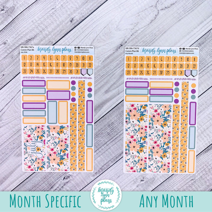 July 2026 or Any Month Monthly Kit || Sterling Ink A5, A5 Slim, B6, B6 Slim, N1, N2 Common Planner || Eclectic Blooms || 367