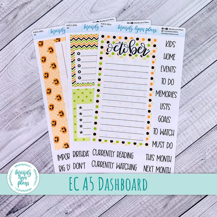 October EC A5 Dashboard Kit || Happy Pumpkins || R-EC5-283