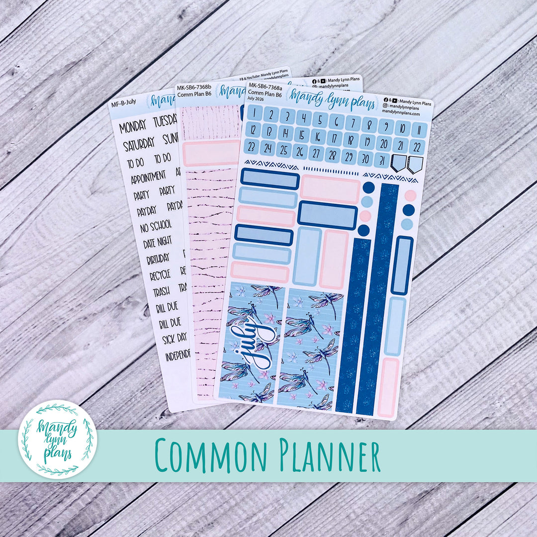 July 2026 or Any Month Monthly Kit || Sterling Ink A5, A5 Slim, B6, B6 Slim, N1, N2 Common Planner || Dragonflies || 368
