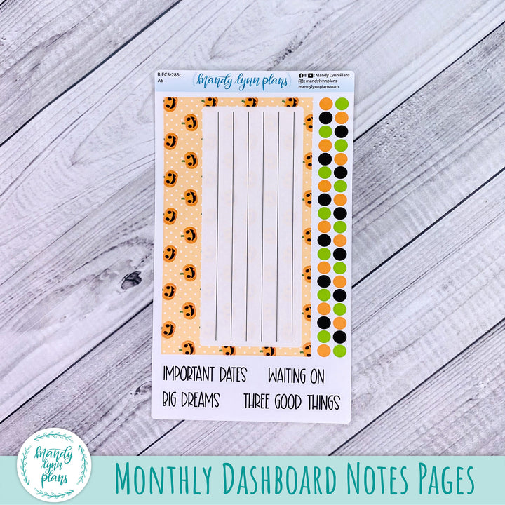 October EC A5 Dashboard Kit || Happy Pumpkins || R-EC5-283