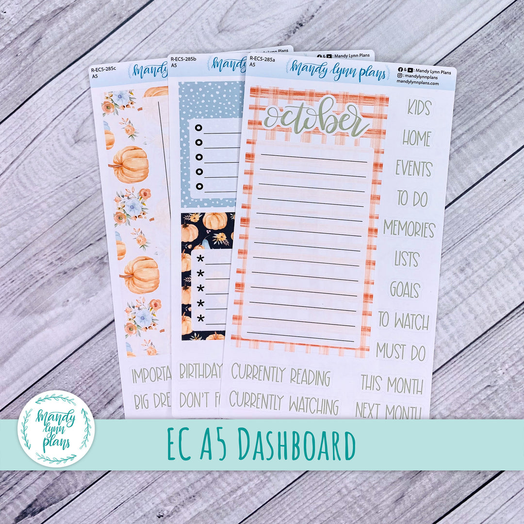 October EC A5 Dashboard Kit || Pumpkin Floral || R-EC5-285