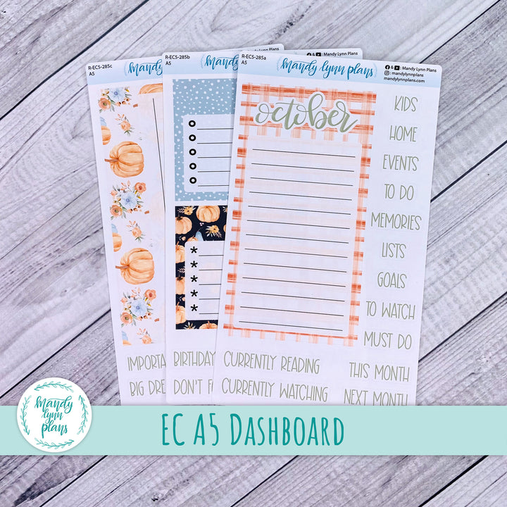 October EC A5 Dashboard Kit || Pumpkin Floral || R-EC5-285