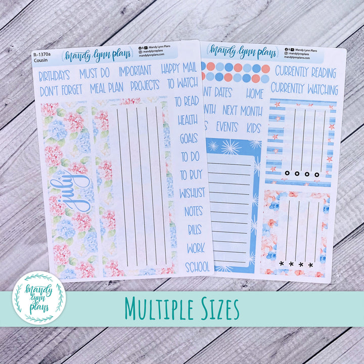 July Dashboard Kit || Hobonichi, Common Planner, Wonderland 222, Plans by Just Scribble || Patriotic Posy || 370