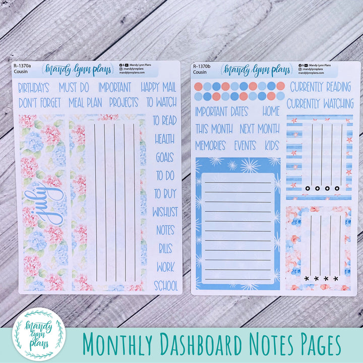 July Dashboard Kit || Hobonichi, Common Planner, Wonderland 222, Plans by Just Scribble || Patriotic Posy || 370