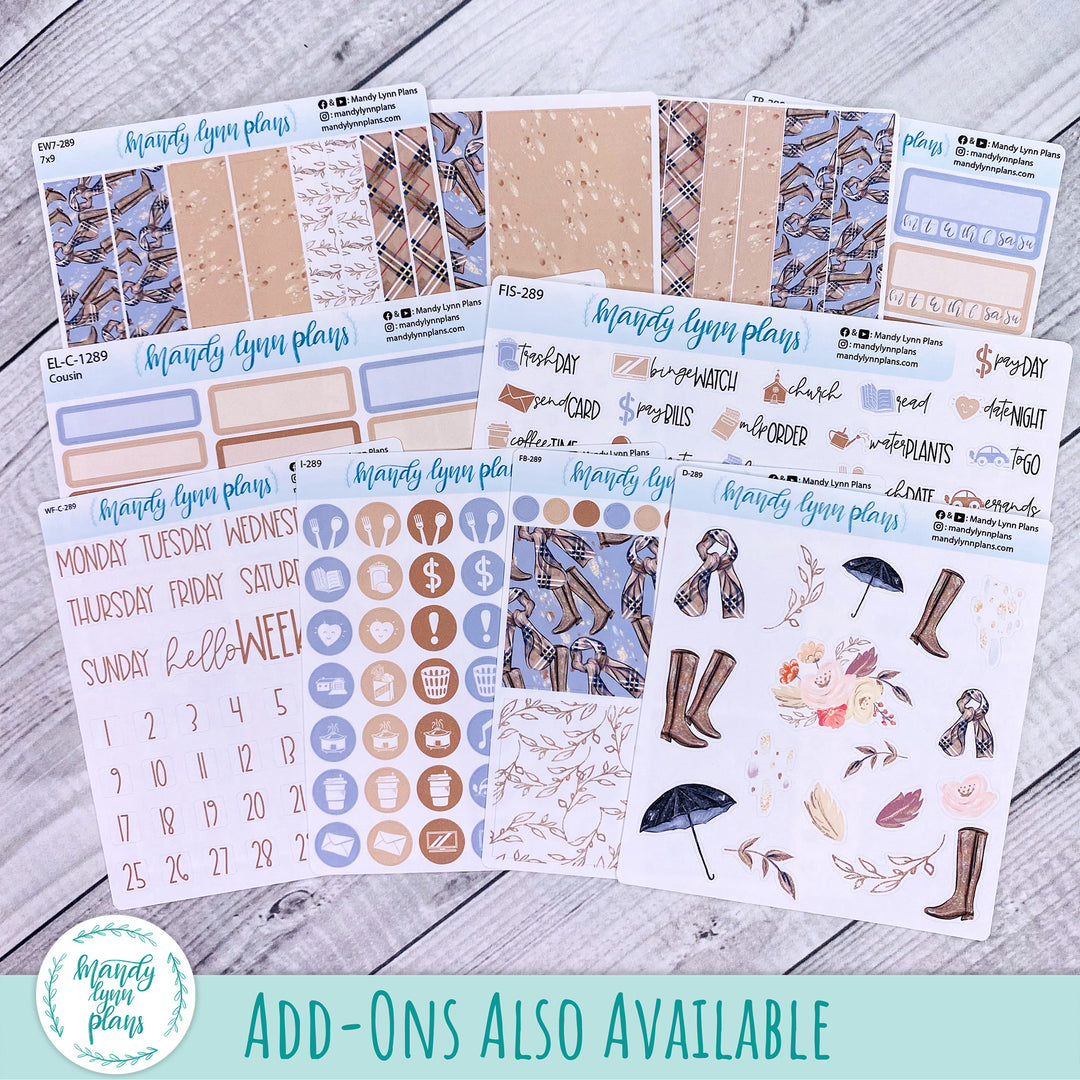 A5, B6, N1 & N2 Common Planner Weekly Kit || Fall Boots || 289