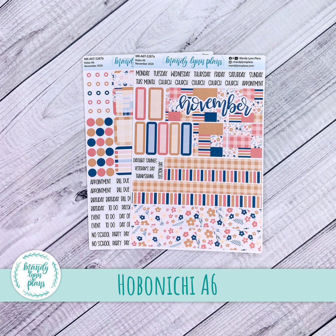 Hobonichi A6 November 2024 Monthly Kit || Patchwork Quilt || MK-A6T-3287