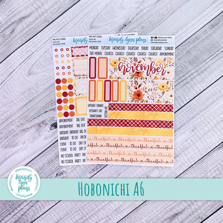 Hobonichi A6 November 2024 Monthly Kit || Thankful || MK-A6T-3288