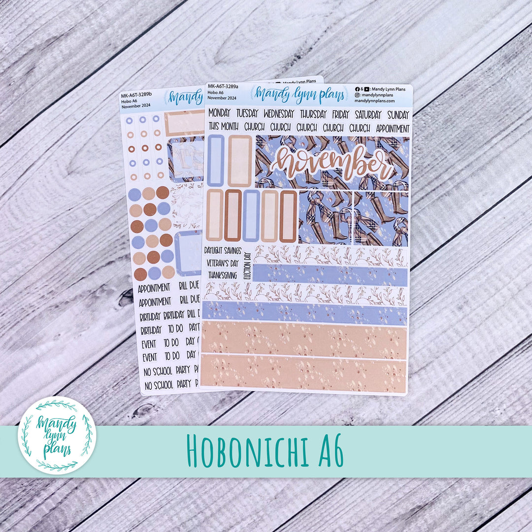 Hobonichi A6 November 2024 Monthly Kit || Fall Boots || MK-A6T-3289