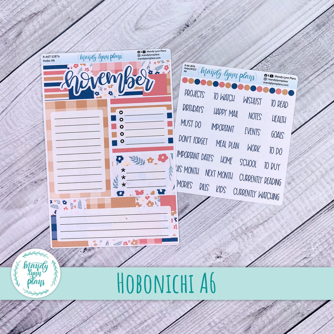 November A6 Hobonichi Dashboard || Patchwork Quilt || R-A6T-3287