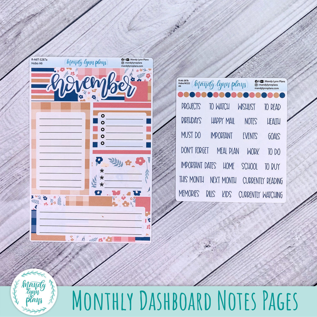 November A6 Hobonichi Dashboard || Patchwork Quilt || R-A6T-3287