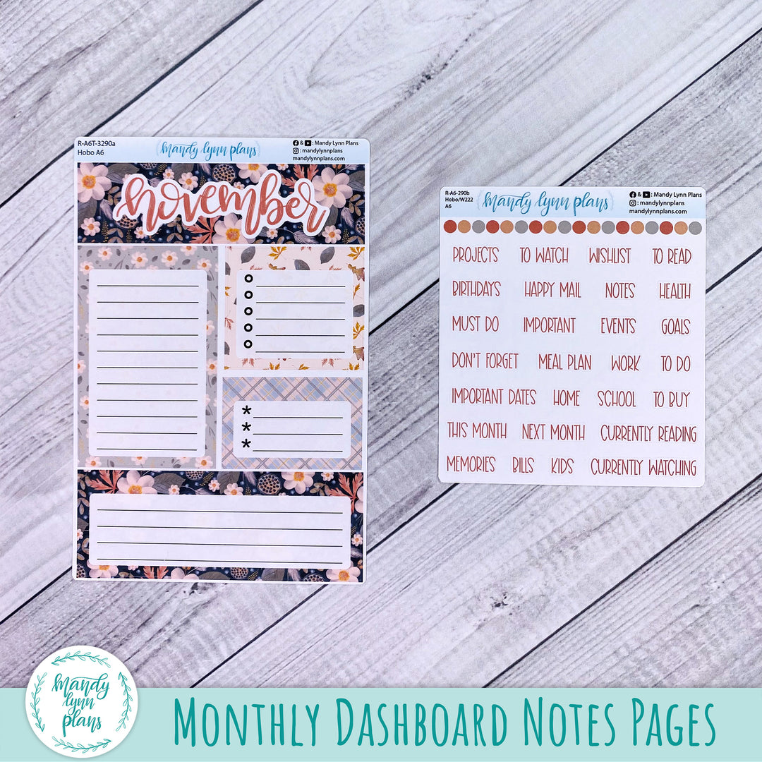 November A6 Hobonichi Dashboard || Hello Fall || R-A6T-3290