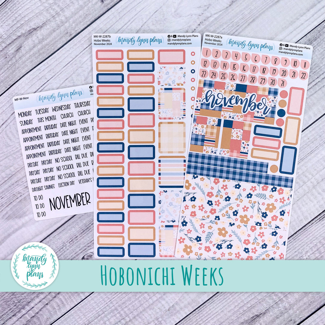 Hobonichi Weeks November 2024 Monthly Kit || Patchwork Quilt || MK-W-2287