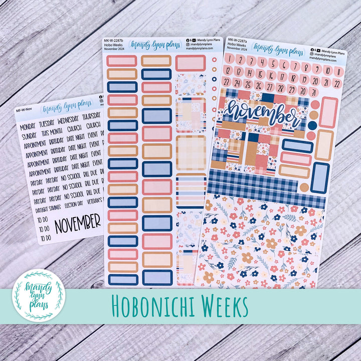 Hobonichi Weeks November 2024 Monthly Kit || Patchwork Quilt || MK-W-2287