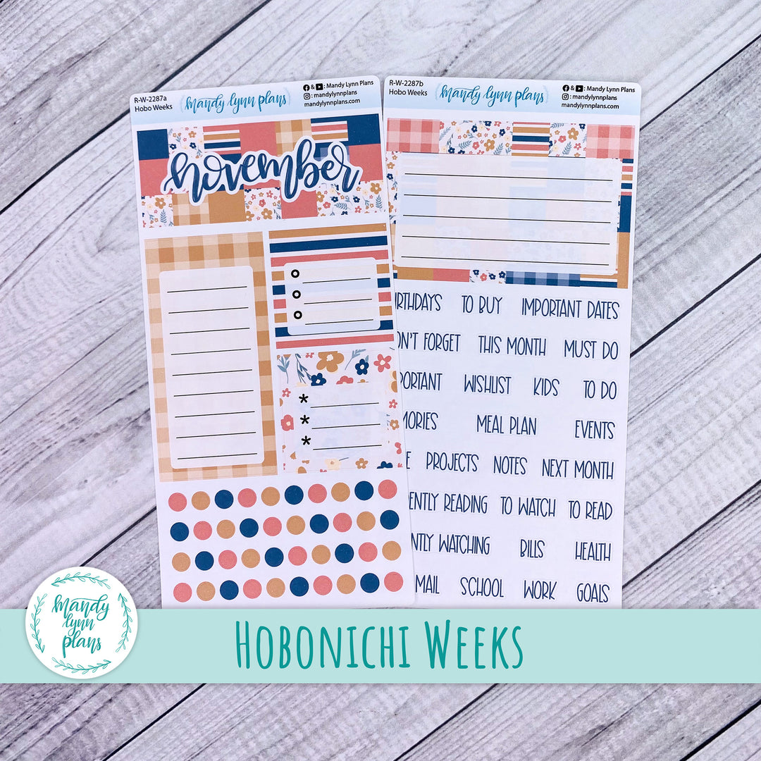 November Hobonichi Weeks Dashboard || Patchwork Quilt || R-W-2287