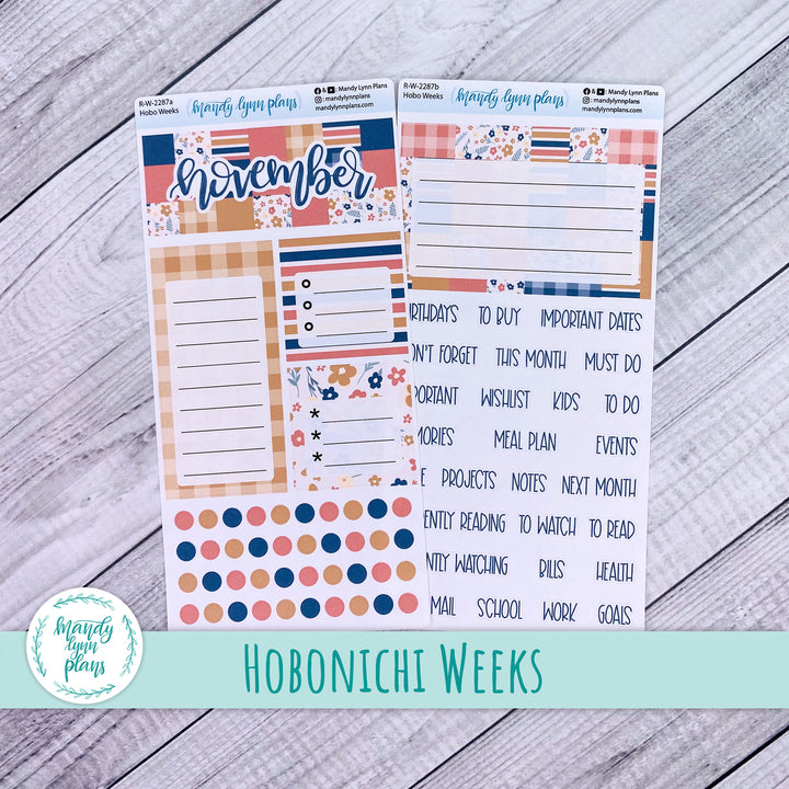 November Hobonichi Weeks Dashboard || Patchwork Quilt || R-W-2287