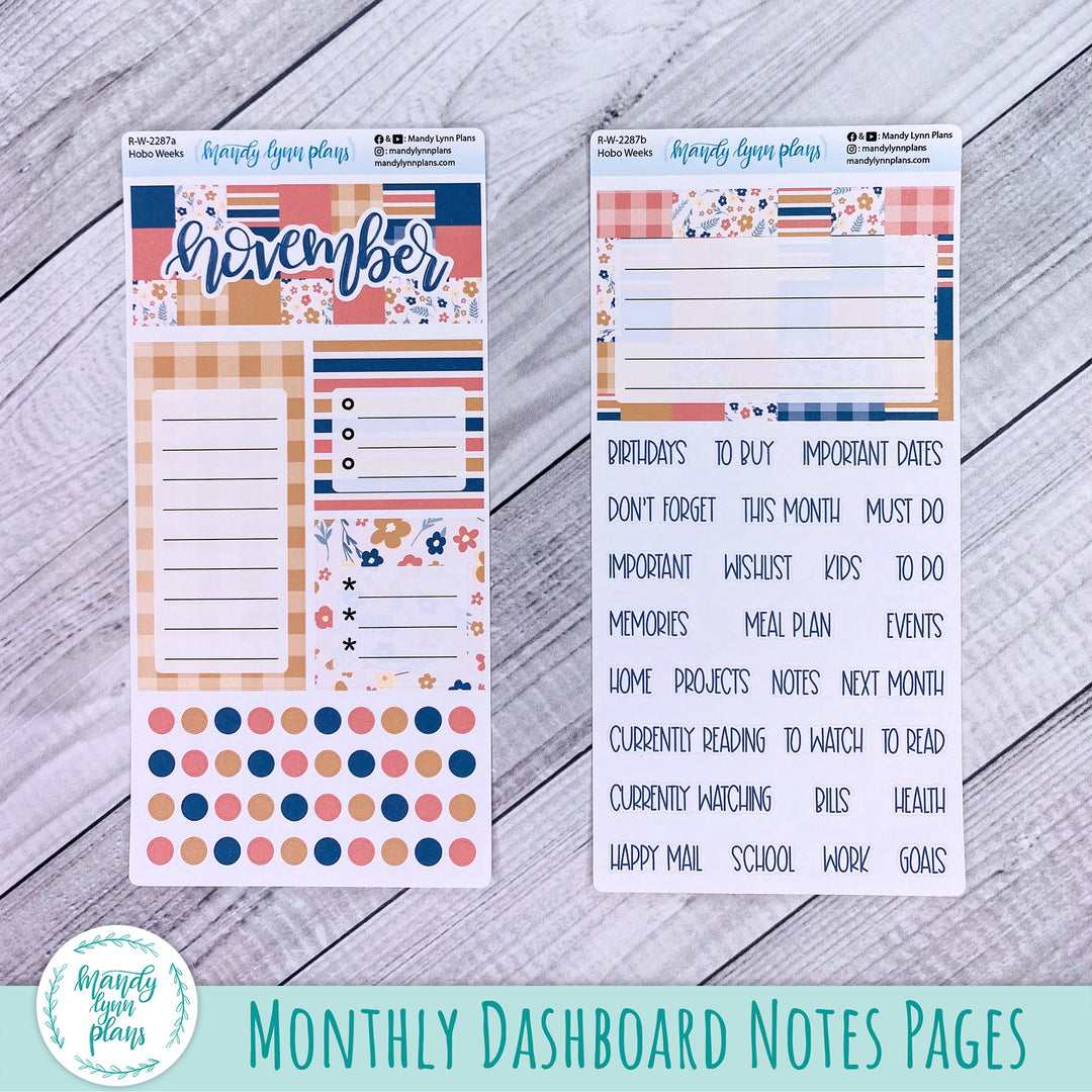 November Hobonichi Weeks Dashboard || Patchwork Quilt || R-W-2287