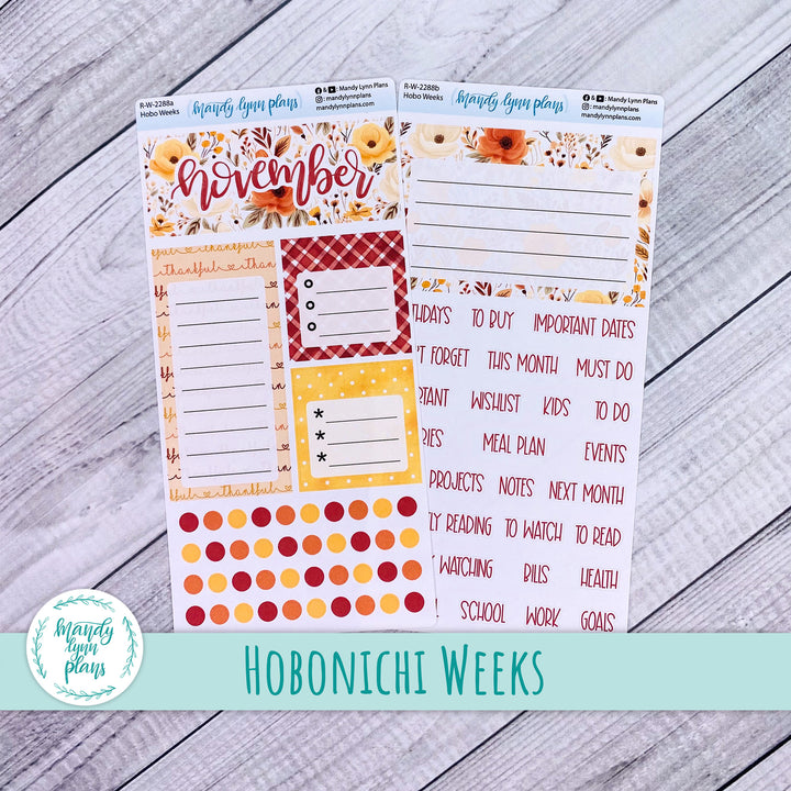 November Hobonichi Weeks Dashboard || Thankful || R-W-2288