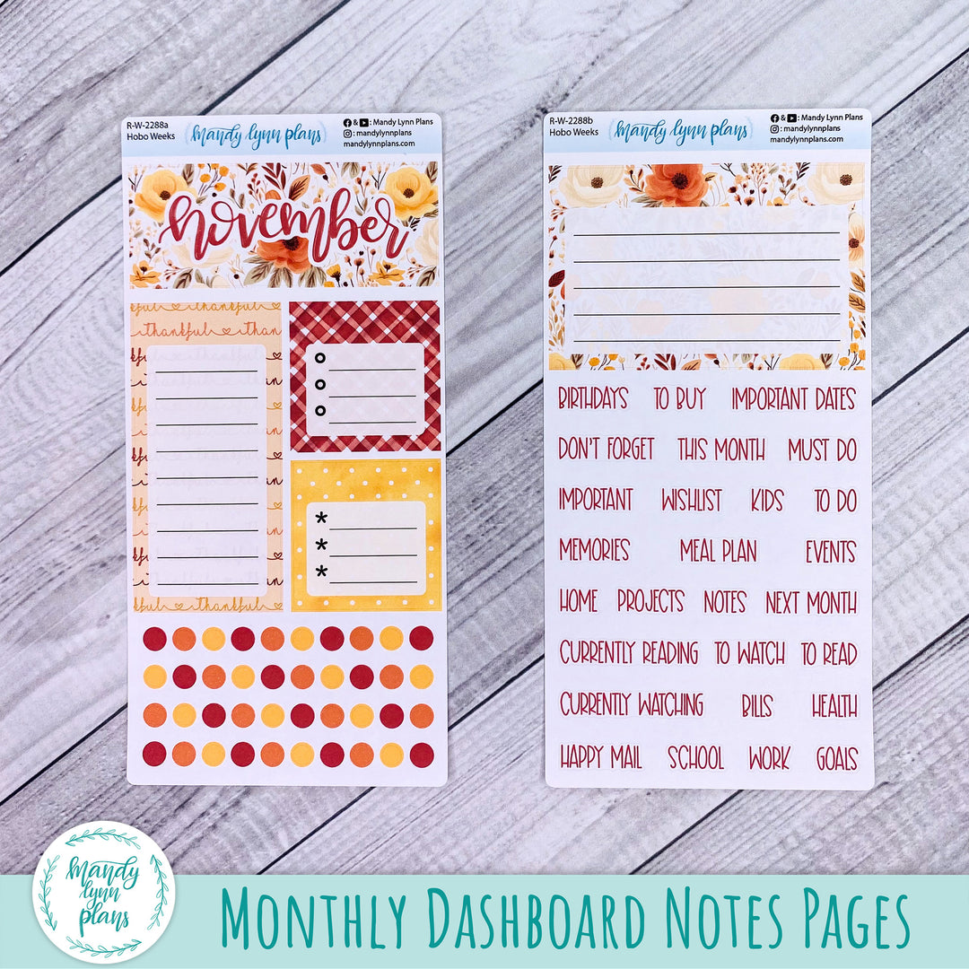 November Hobonichi Weeks Dashboard || Thankful || R-W-2288