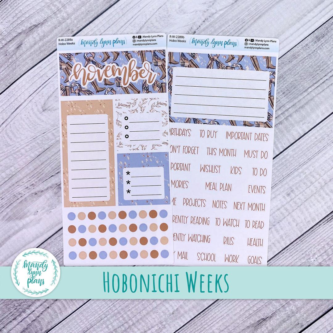 November Hobonichi Weeks Dashboard || Fall Boots || R-W-2289