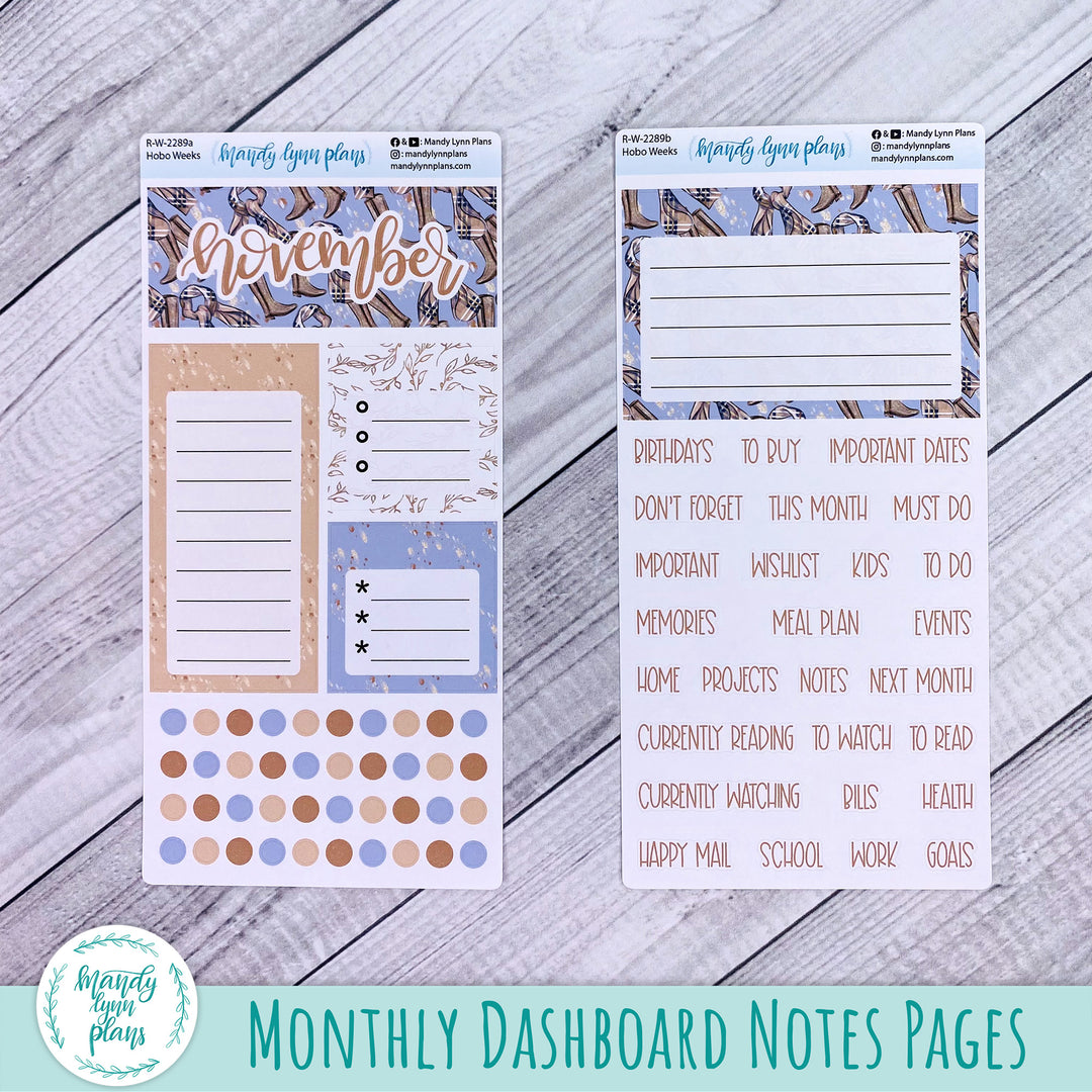 November Hobonichi Weeks Dashboard || Fall Boots || R-W-2289