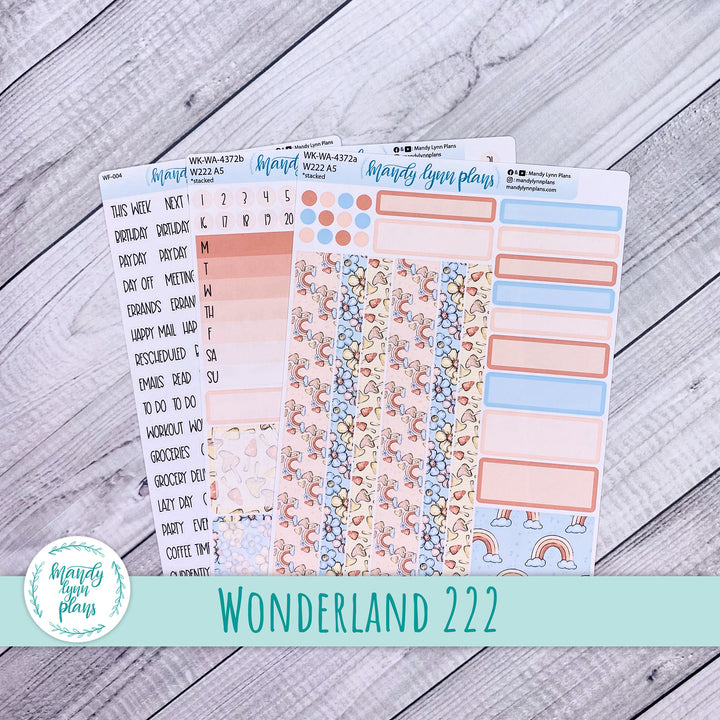 Weekly Kit || Wonderland 222 A5, B6, A6 || Stacked, Unstacked, Horizontal || Whimsical Garden || 372