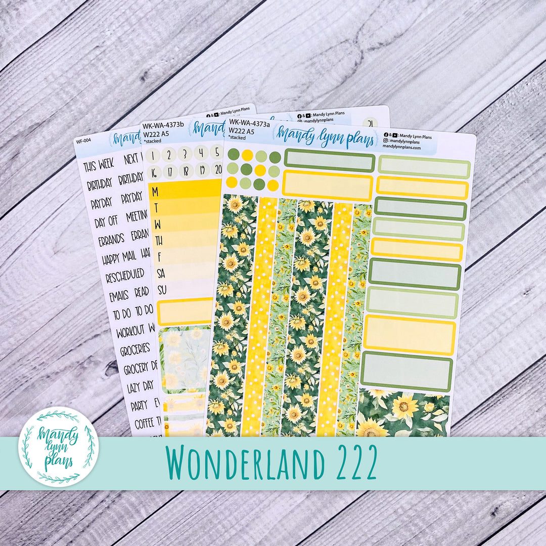 Weekly Kit || Wonderland 222 A5, B6, A6 || Stacked, Unstacked, Horizontal || Sunny Days || 373