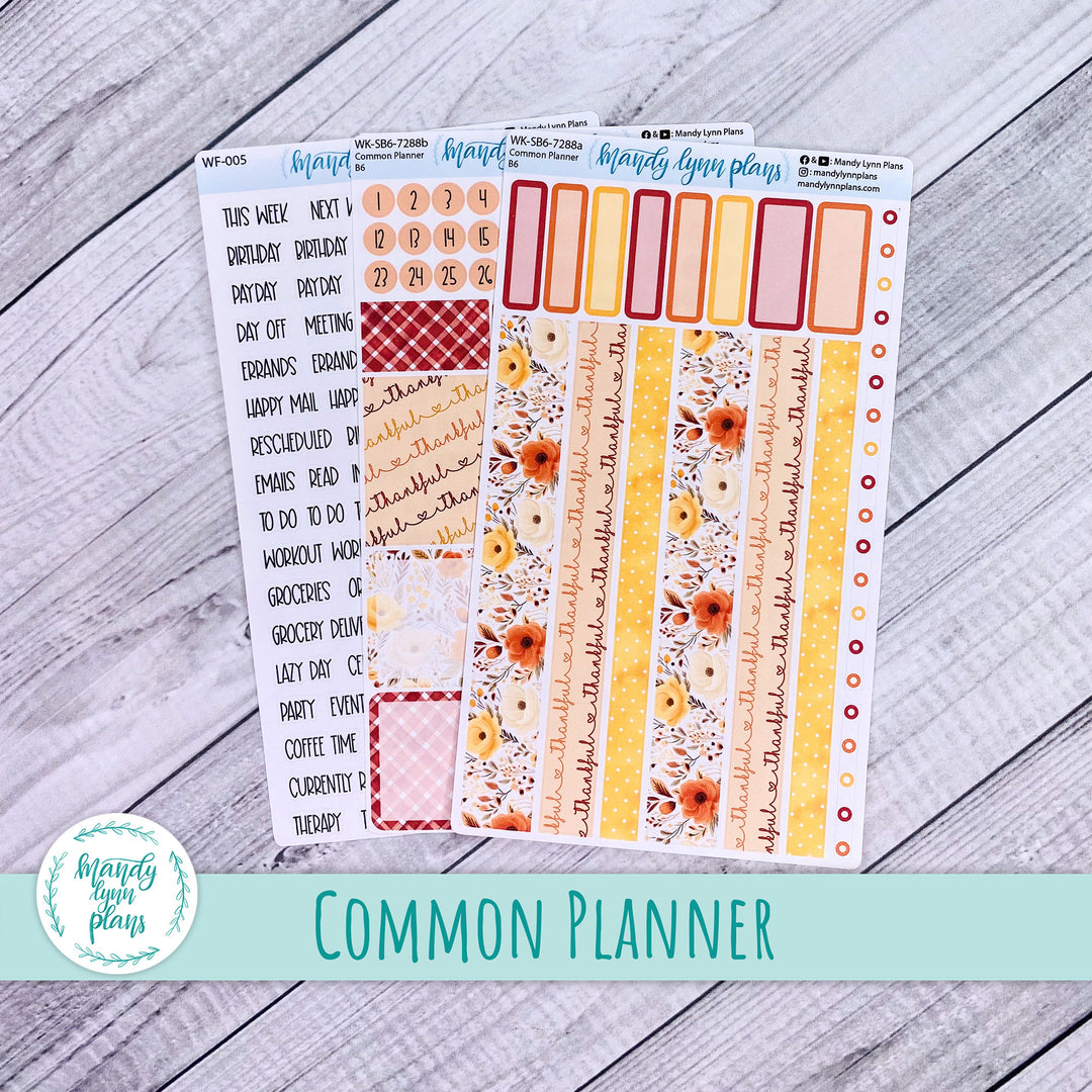 A5, B6, N1 & N2 Common Planner Weekly Kit || Thankful || 288