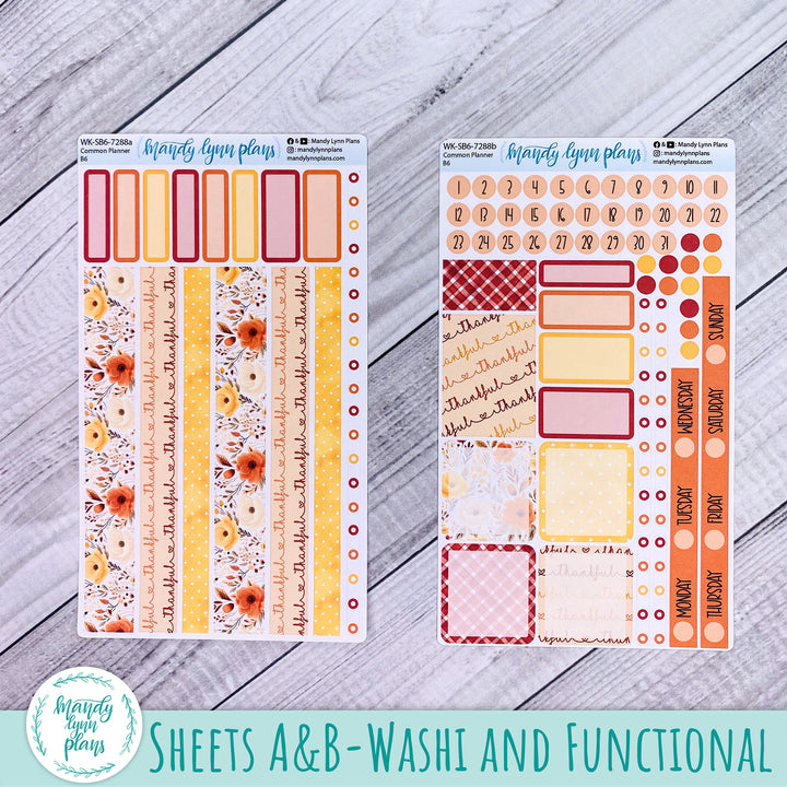 A5, B6, N1 & N2 Common Planner Weekly Kit || Thankful || 288