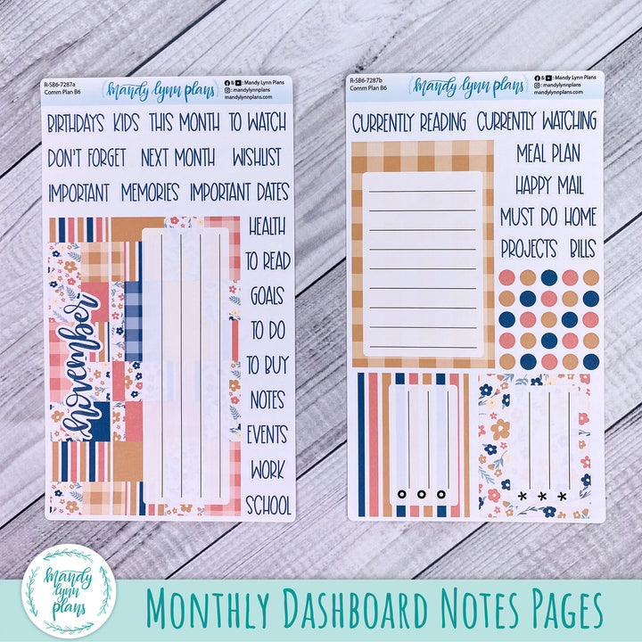 November Common Planner Dashboard || Patchwork Quilt || 287