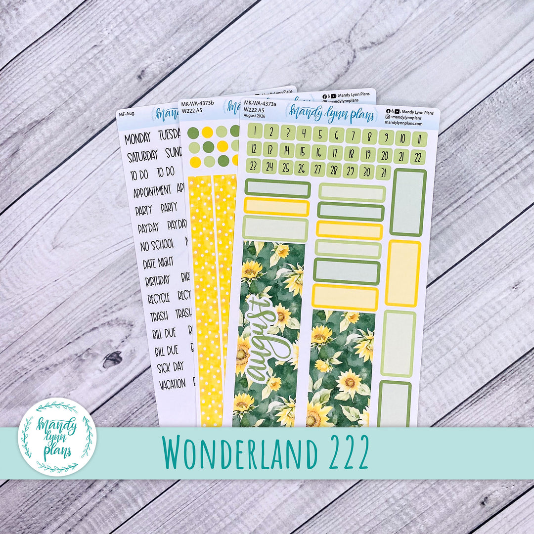 August 2026 or Any Month Monthly Kit || Wonderland 222 A5, B6, A6 || Sunny Days || 373