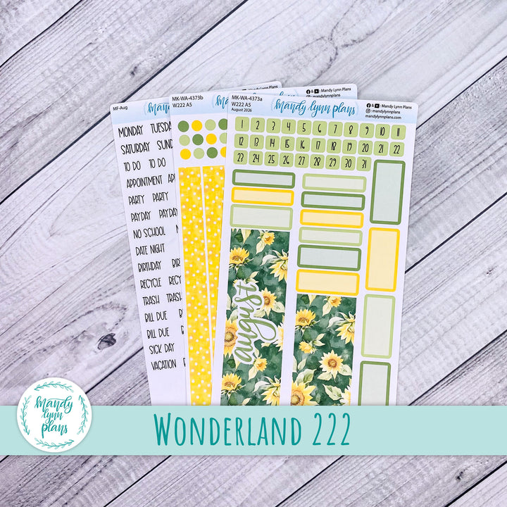 August 2026 or Any Month Monthly Kit || Wonderland 222 A5, B6, A6 || Sunny Days || 373