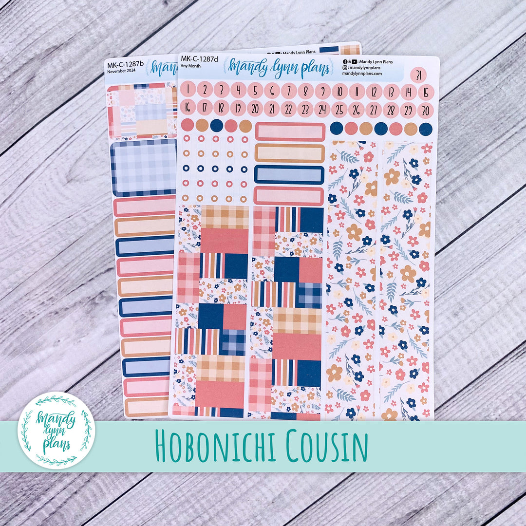 Any Month Hobonichi Cousin Monthly Kit || Patchwork Quilt || MK-C-1287