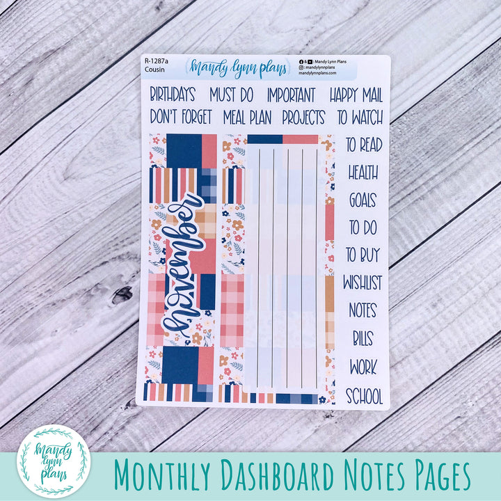 November Hobonichi Cousin Dashboard || Patchwork Quilt || R-1287