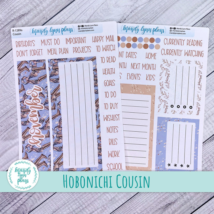 November Hobonichi Cousin Dashboard || Fall Boots || R-1289