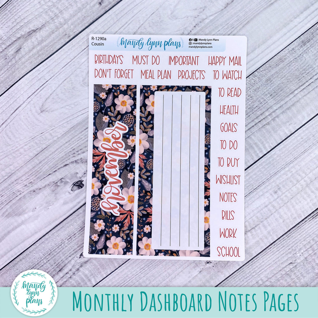 November Hobonichi Cousin Dashboard || Hello Fall || R-1290