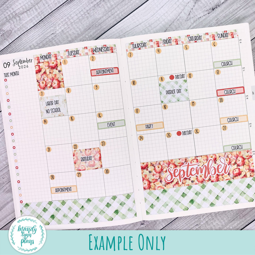 September 2026 or Any Month Monthly Kit || A5, B6, A6 Plans by Just Scribble || Coffee Lover || 377