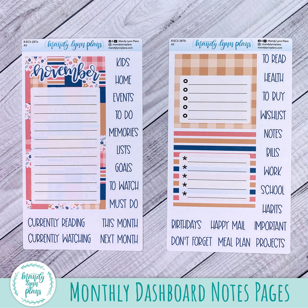 November EC A5 Dashboard Kit || Patchwork Quilt || R-EC5-287