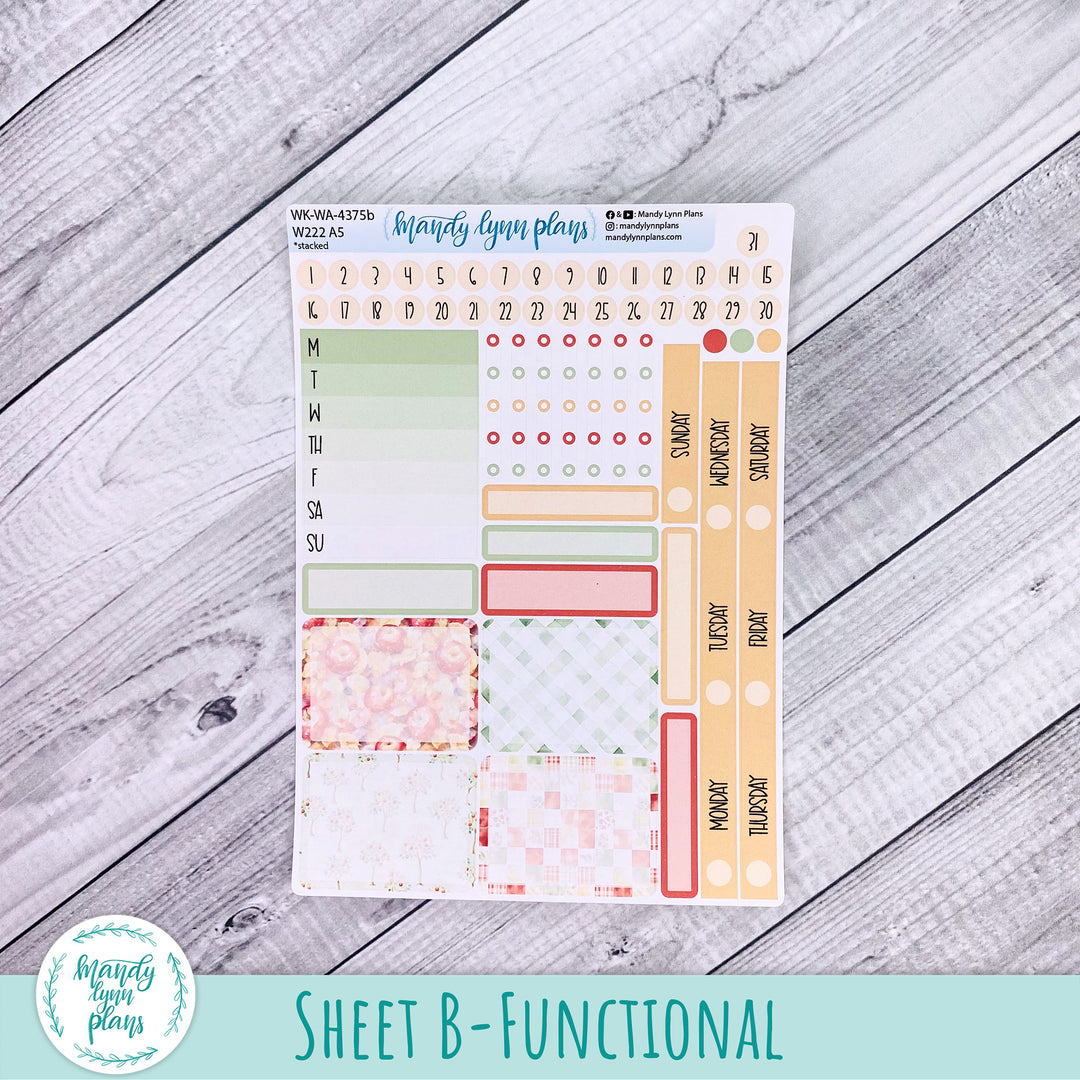 Weekly Kit || Wonderland 222 A5, B6, A6 || Stacked, Unstacked, Horizontal || Falling Apples || 375