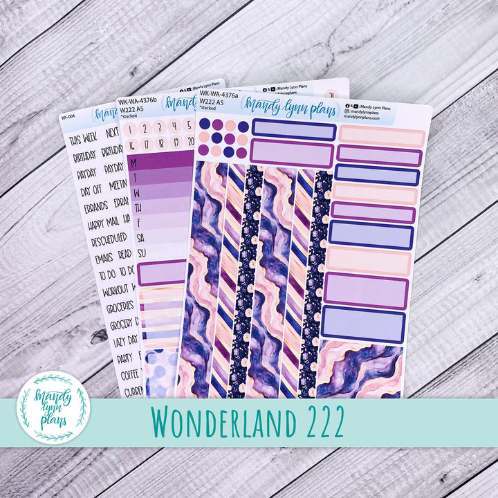 Weekly Kit || Wonderland 222 A5, B6, A6 || Stacked, Unstacked, Horizontal || Fantasy Gardens || 376