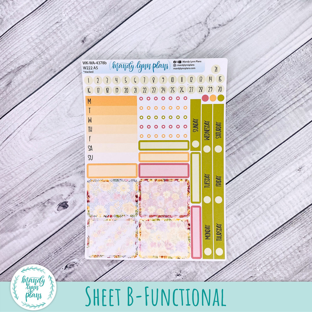 Weekly Kit || Wonderland 222 A5, B6, A6 || Stacked, Unstacked, Horizontal || Marigold Dreams || 378