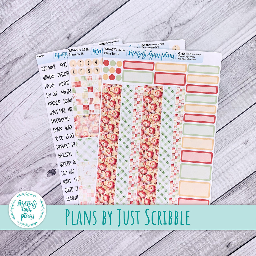 Weekly Kit || A5, B6, A6 Plans by Just Scribble || Falling Apples || 375