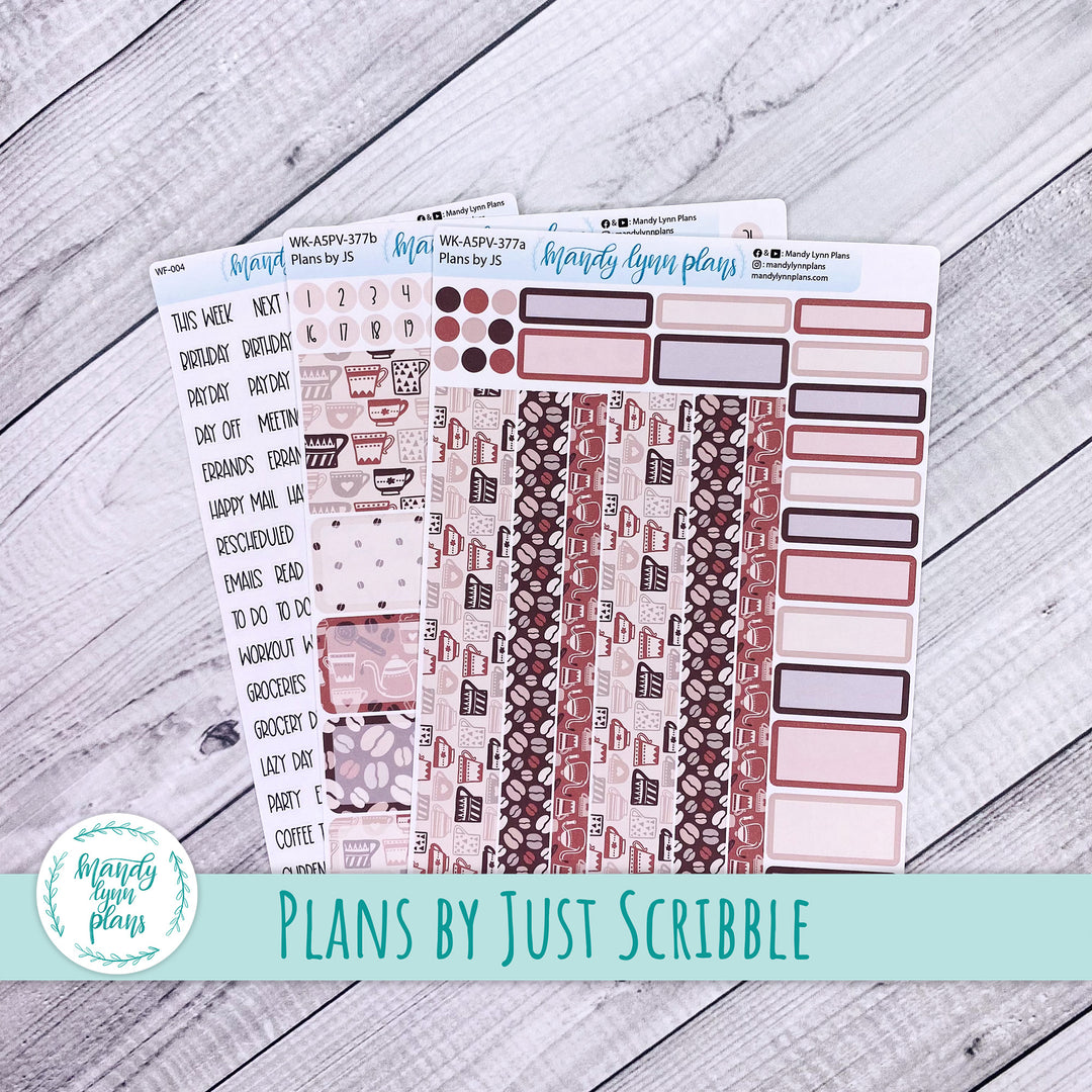 Weekly Kit || A5, B6, A6 Plans by Just Scribble || Coffee Lover || 377