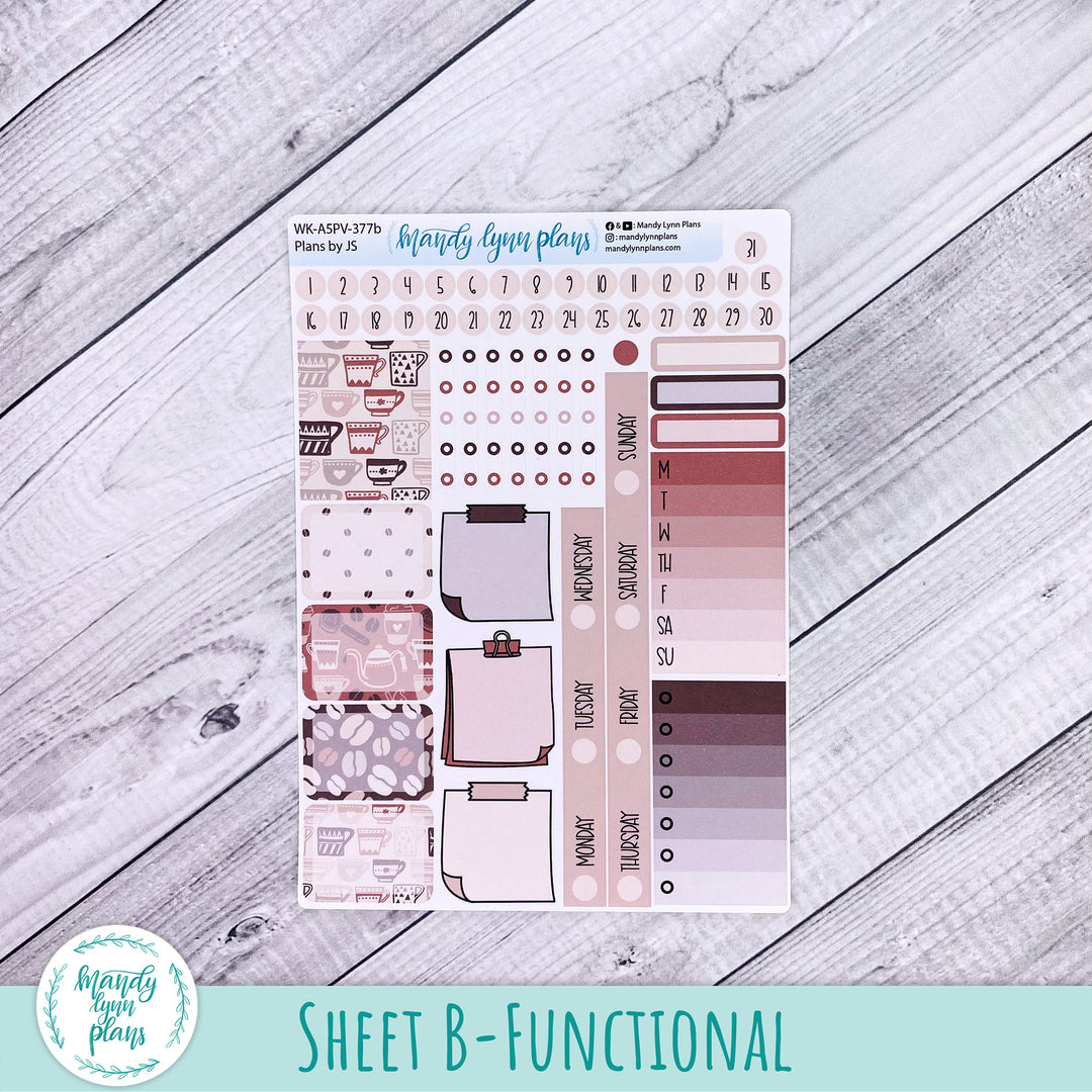 Weekly Kit || A5, B6, A6 Plans by Just Scribble || Coffee Lover || 377