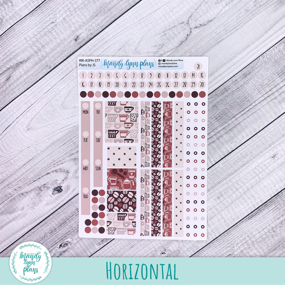 Weekly Kit || A5, B6, A6 Plans by Just Scribble || Coffee Lover || 377