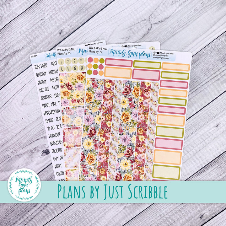 Weekly Kit || A5, B6, A6 Plans by Just Scribble || Marigold Dreams || 378