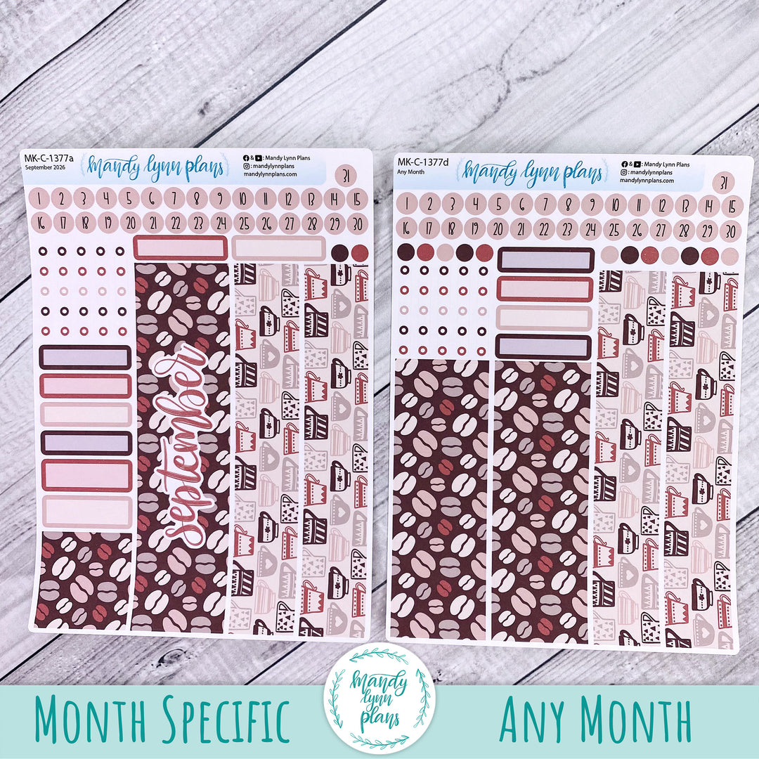 September 2026 or Any Month Monthly Kit || Hobonichi Cousin, Weeks, A6 || Coffee Lover || 377
