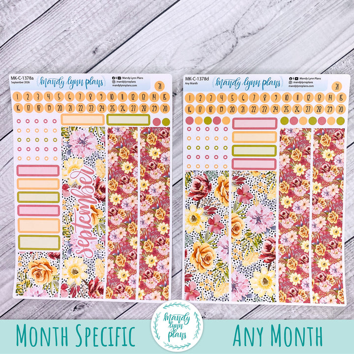 September 2026 or Any Month Monthly Kit || Hobonichi Cousin, Weeks, A6 || Marigold Dreams || 378