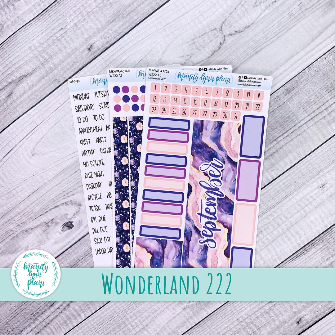 September 2026 or Any Month Monthly Kit || Wonderland 222 A5, B6, A6 || Fantasy Gardens || 376